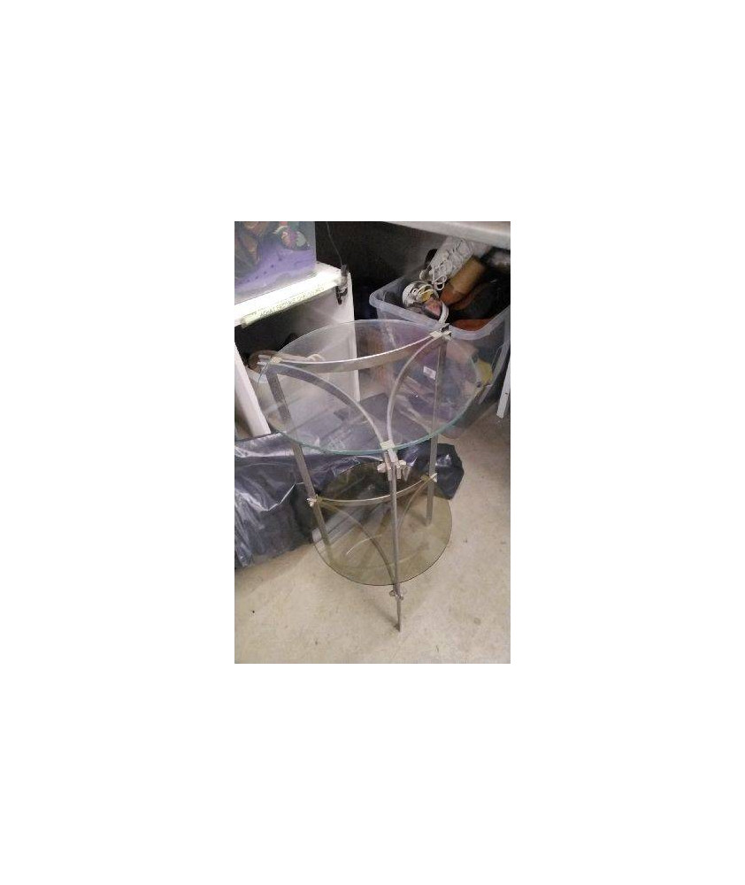 GUERIDON METAL VERRE