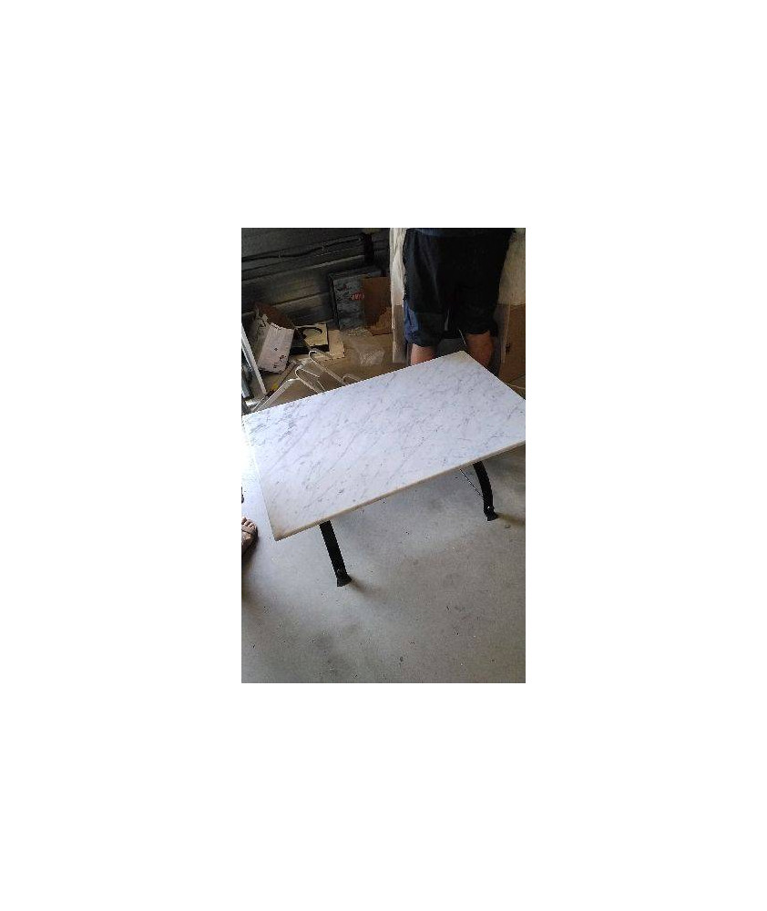 TABLE BASSE METAL DESSUS MARBRE