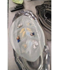 DESSOUS DE PLAT OVALE VERRE - ETOILE DE MER