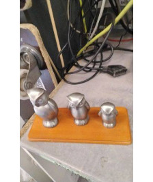 DECO CHOUETTE ETAIN SUR BOIS