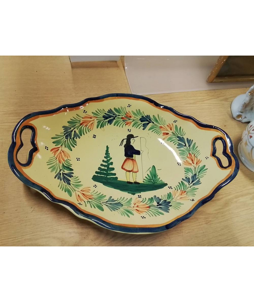 PLAT OVALE CÉRAMIQUE HB QUIMPER 