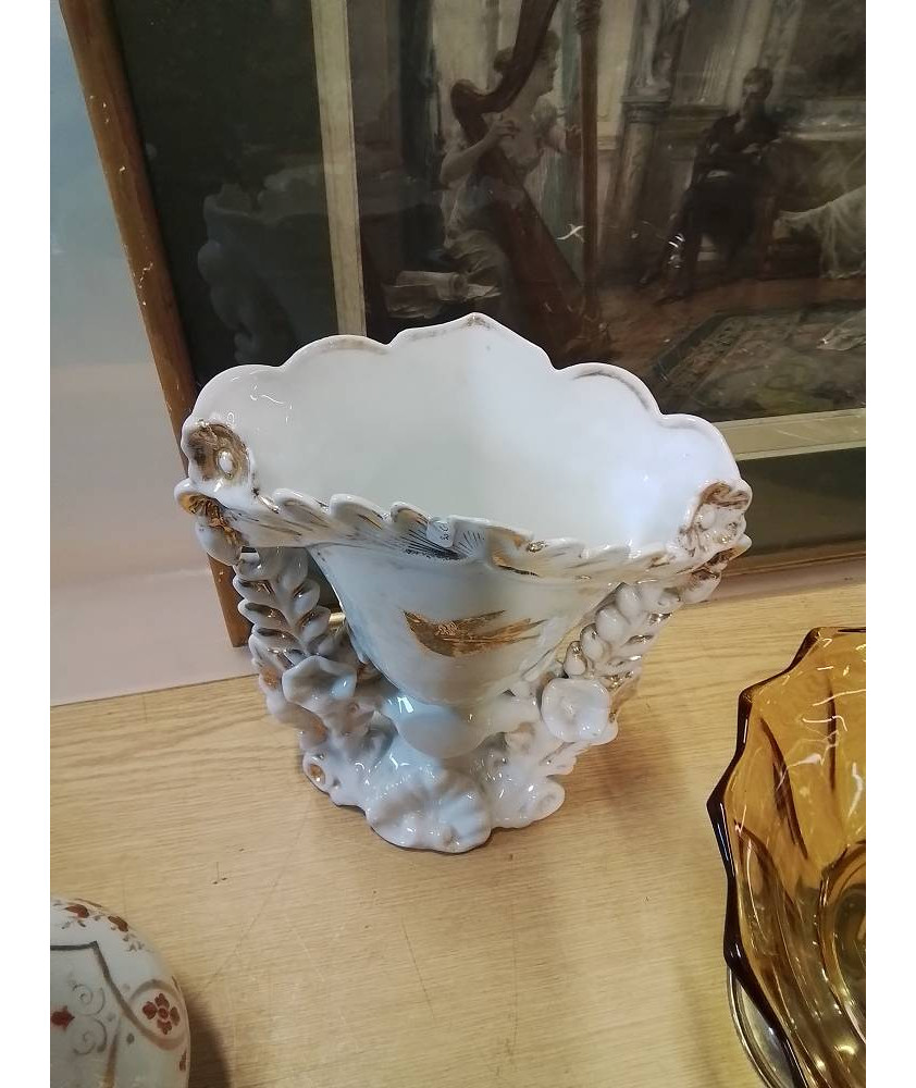VASE DE MARIEE PORCELAINE DOREE XIXE 