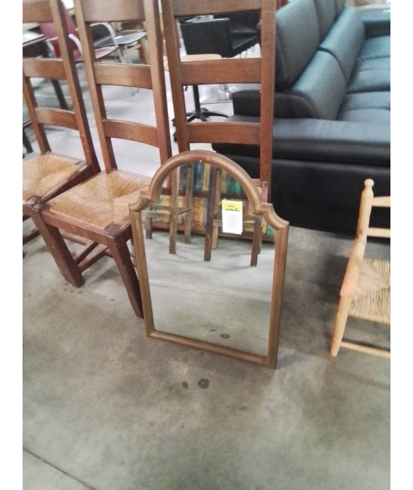 MIROIR RECTANGULAIRE CINTRÉ BOIS DORE STYLE REGENCE 