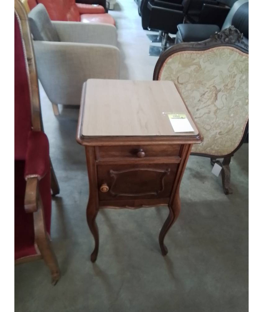 CHEVET NAPOLEON III 1 PORTE 1 TIROIR PIEDS GALBES