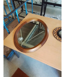 MIROIR OVALE BOIS MOULURÉ 