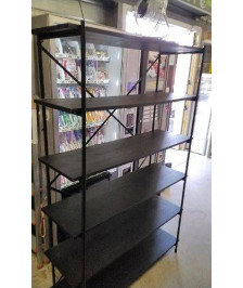 ETAGERE NOIRE 6 NIVEAUX 