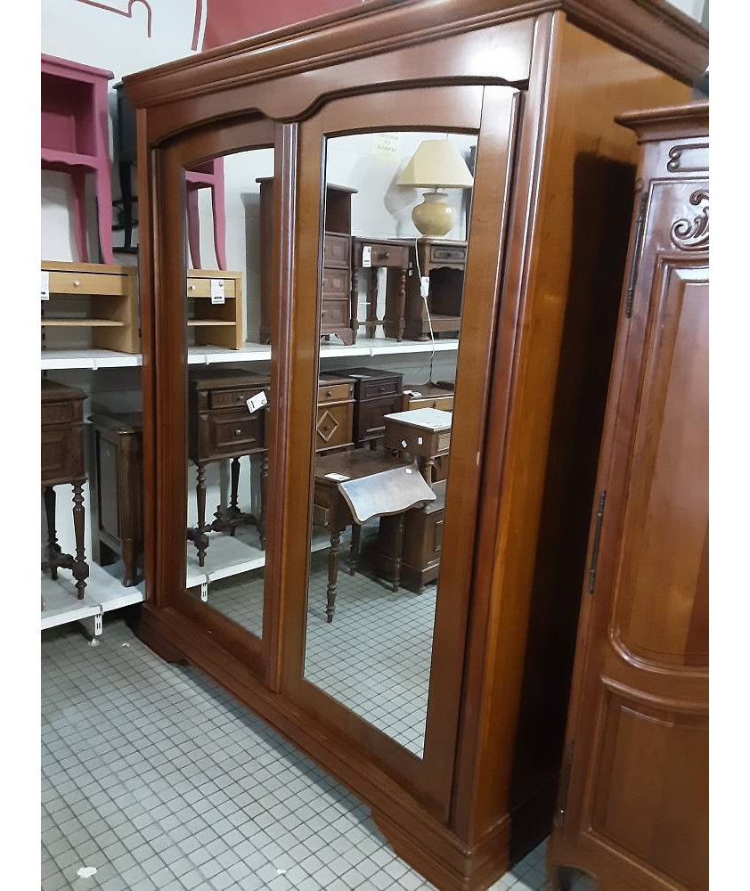 ARMOIRE 2 PORTE COULISSANTE COULEUR MERISIER ARMOIRE 2 PORTE COULISSANTE COULEUR MERISIER