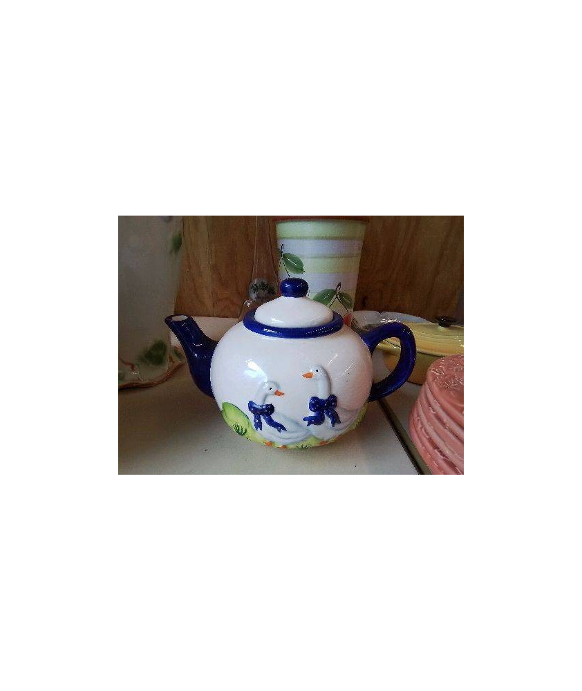 THÉIÈRE BLEU CANARD 