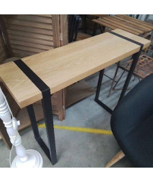 CONSOLE BOIS AVEC PIED METAL NOIR