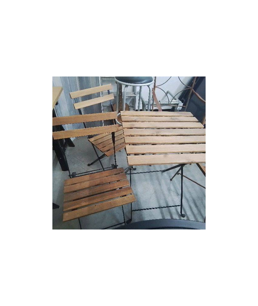 TABLE ET 2 CHAISES DE JARDIN PLIABLE 
