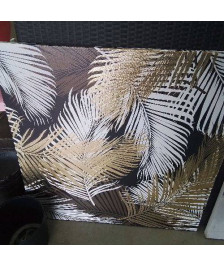TOILE FEUILLAGE NOIR ET OR