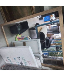 MIROIR RECTANGLE EFFET BOIS 