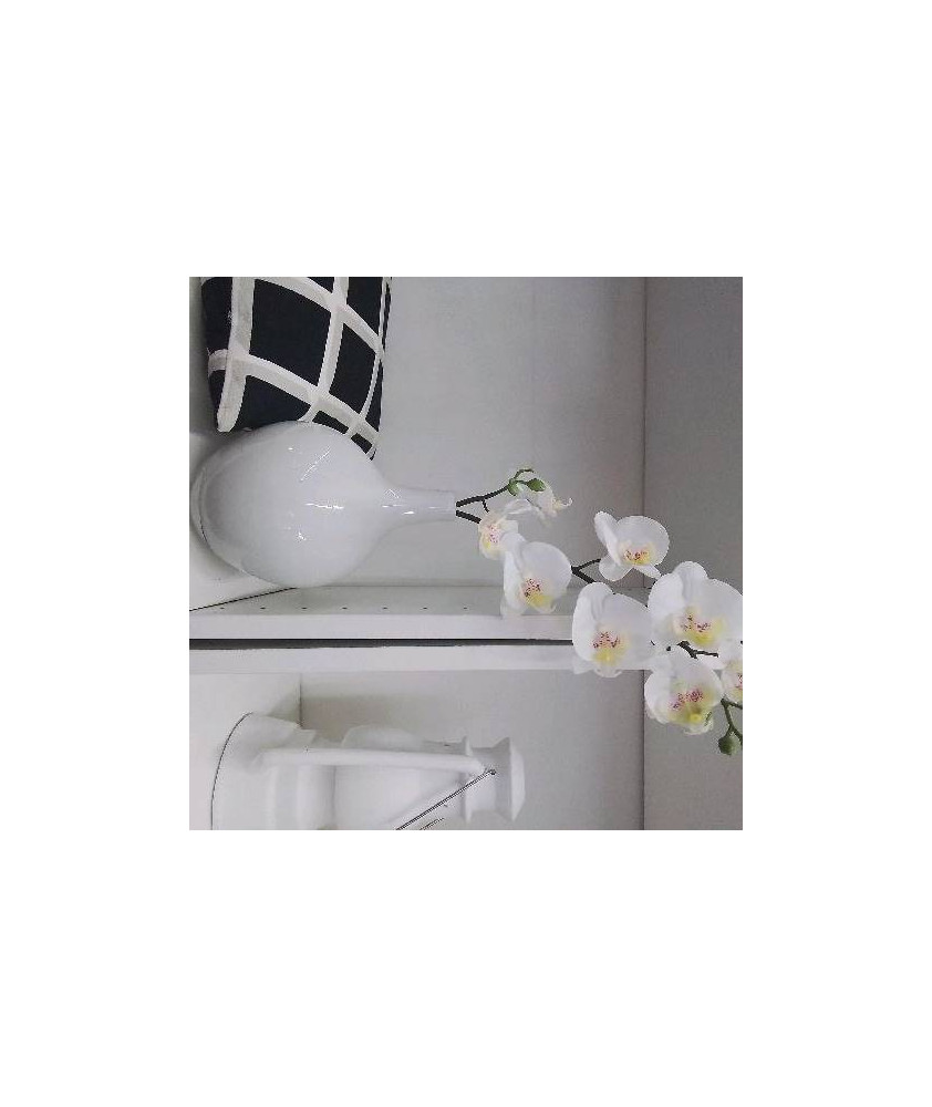 VASE BLANC AVEC ORCHIDÉE 