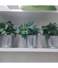 PLANTE ARTIFICIELLE PM AVEC CACHE POT ZINC 