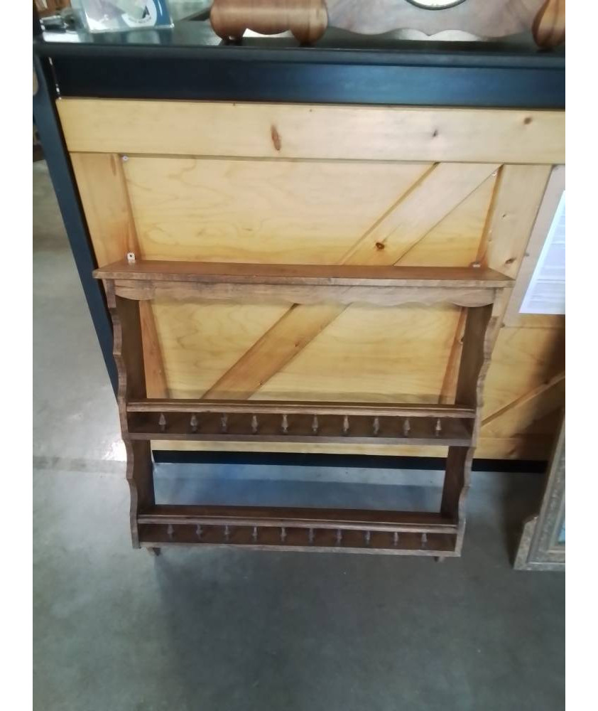 ÉTAGÈRE MURALE 2 TABLETTES A GALERIE 