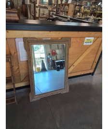 MIROIR RECTANGULAIRE BOIS ET STUC DORÉ STYLE LOUIS XVI 