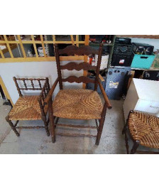 FAUTEUIL PAILLÉE RUSTIQUE 