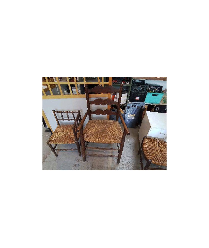 FAUTEUIL PAILLÉE RUSTIQUE 