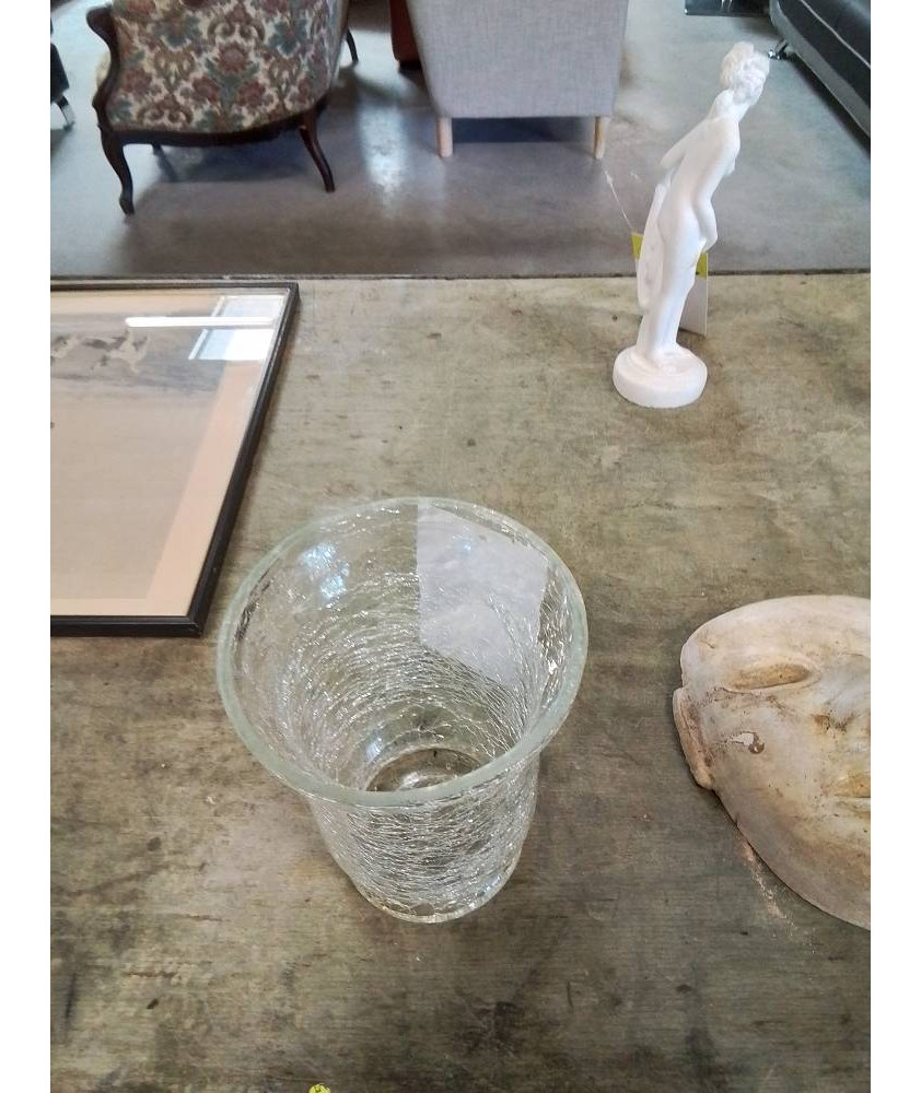 VASE VERRE CRAQUELÉ 16 CM