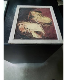 HUILE SUR PANNEAU CHAUSSURES 21X26