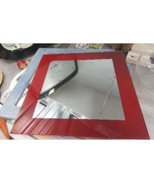 MIROIR CARRE ROUGE 
