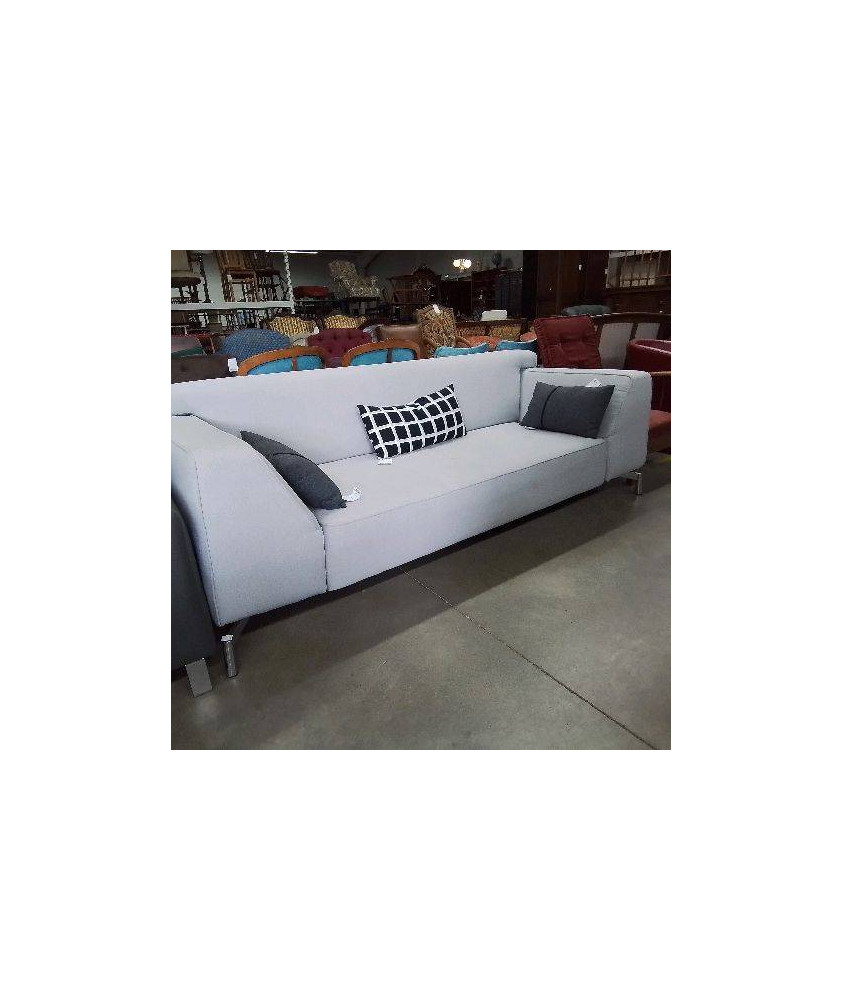 CANAPE 3/4 PLACES TISSU GRIS CLAIR 2,20 METRES