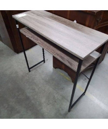 CONSOLE METAL NOIR ET BOIS 2 ETAGERES