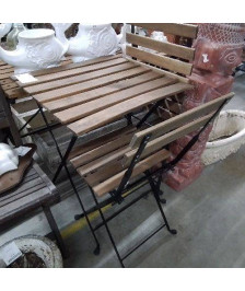 ENSEMBLE JARDIN 1 TABLE ET 2 CHAISES BOIS PLIABLE IKEA