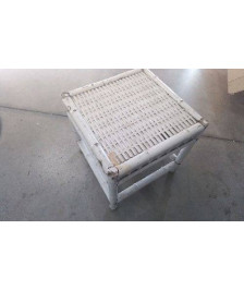 TABLE DAPPOINT ROTIN BLANC EN LETAT
