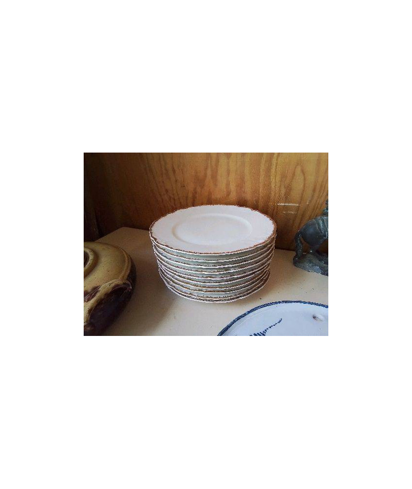 LOT DE 10 ASSIETES EN PORCELAINE E.BOURGEOIS