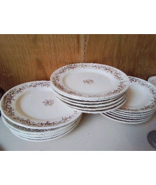 LOT DE 6 ASSIETES EN GRES ÉMAILLÉ REGENT LONCHAMP