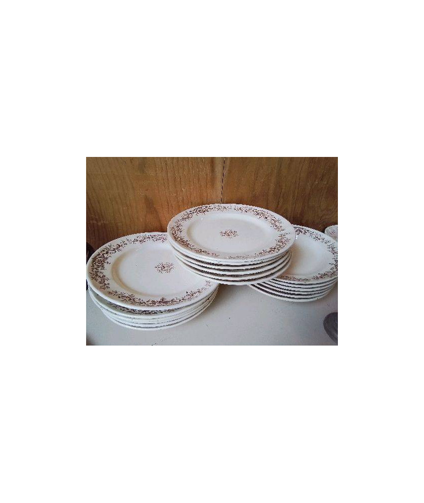 LOT DE 6 ASSIETES EN GRES ÉMAILLÉ REGENT LONCHAMP