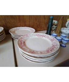 LOT DE 6 ASSIETES EN GRES ÉMAILLÉ FIGVIG LONGCHAMP 