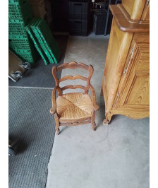 FAUTEUIL ENFANT BOIS PAILLÉ STYLE RÉGENCE