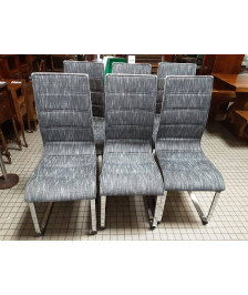 CHAISES ASSISE GRISE LE LOT DE 6