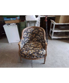 FAUTEUIL BERGÈRE GRIS DORÉ 