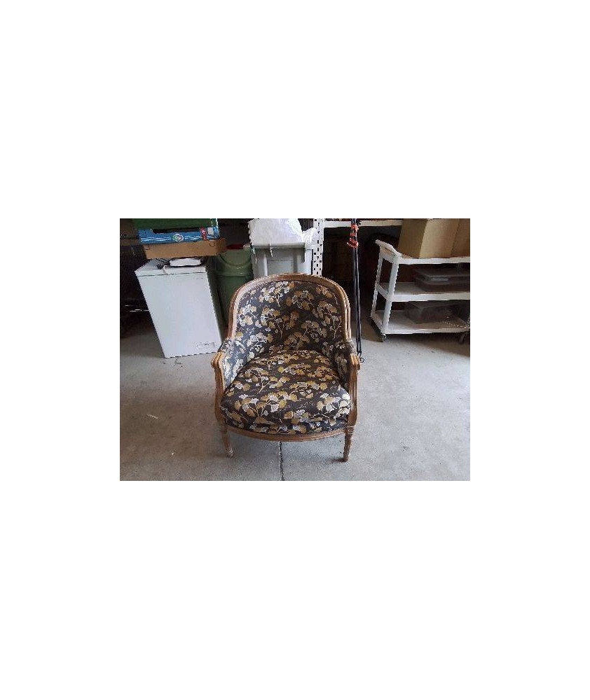 FAUTEUIL BERGÈRE GRIS DORÉ 