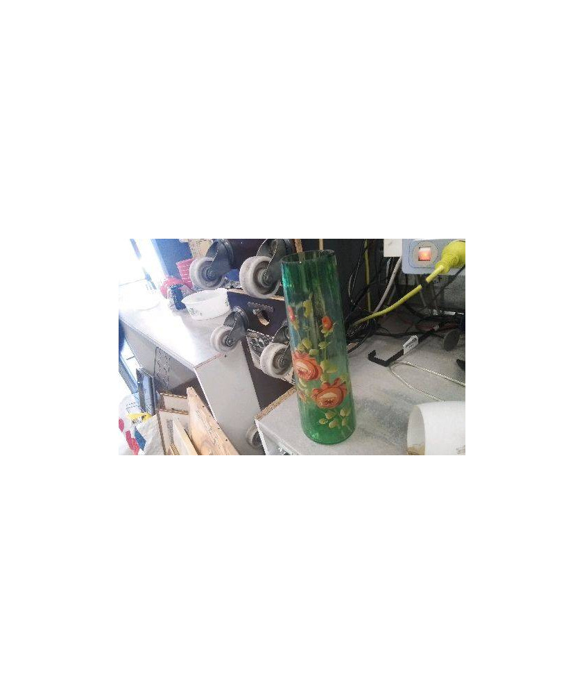VAEE VERRE DESSIN FLEURS