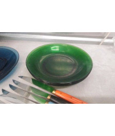 ASSIETTES CREUSES VERRE VERTES 