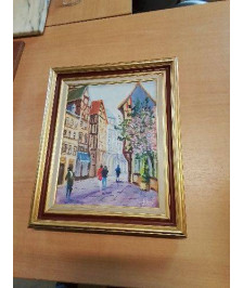 HUILE SUR TOILE ROUEN RUE SAINT ROMAIN 27X35