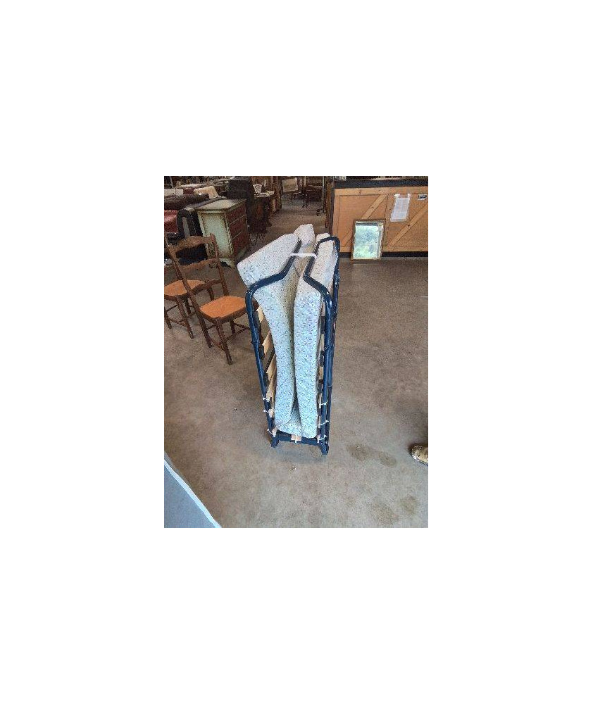 LIT D’APPOINT A ROULETTES METAL BLEU