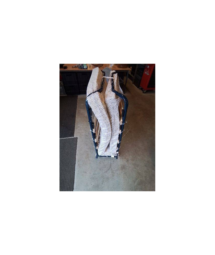 LIT D’APPOINT SUR PIEDS METAL BLEU 