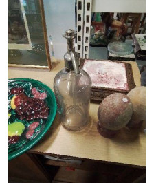 BOUTEILLE EAU DE SELZ VERRE ET MÉTAL 