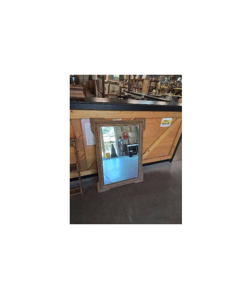 MIROIR RECTANGULAIRE BOIS ET STUC DORÉ STYLE LOUIS XVI 