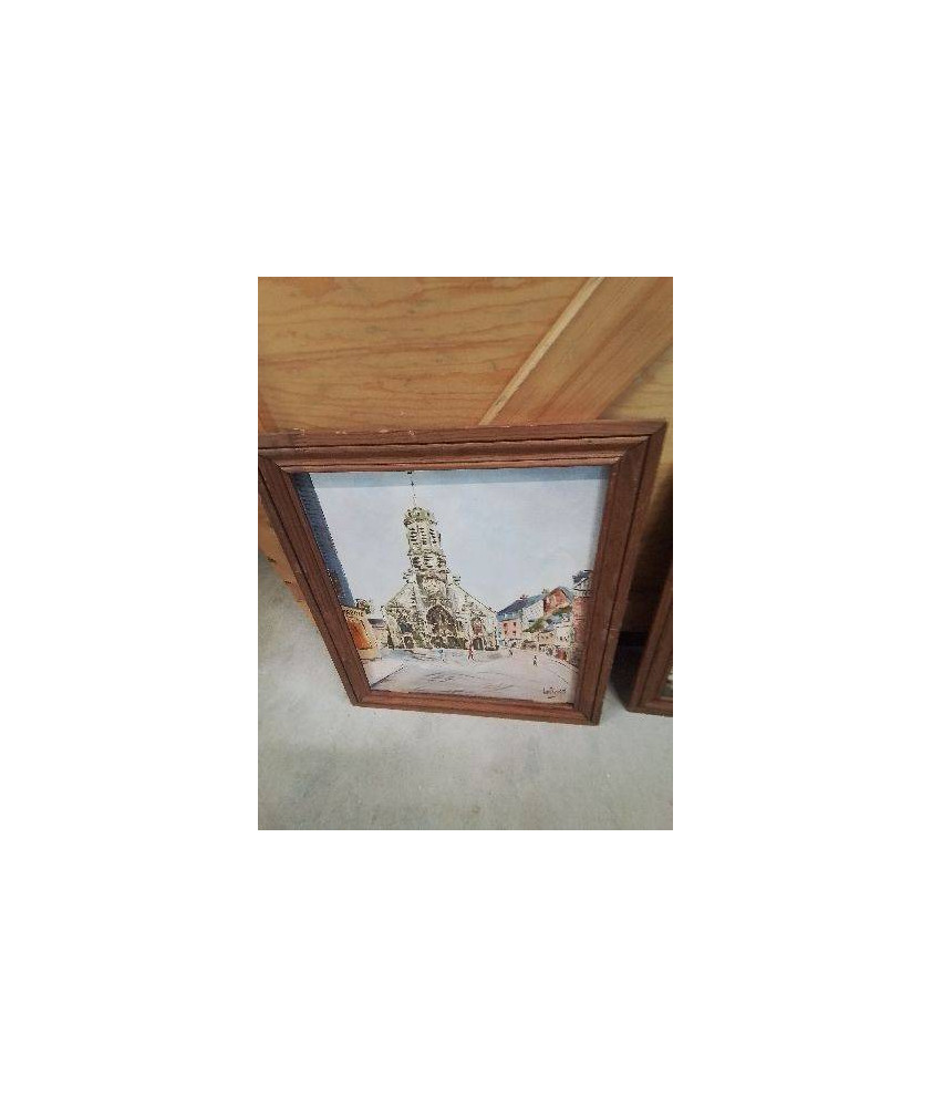 HUILE SUR TOILE HONFLEUR EGLISE ST LEONARD 