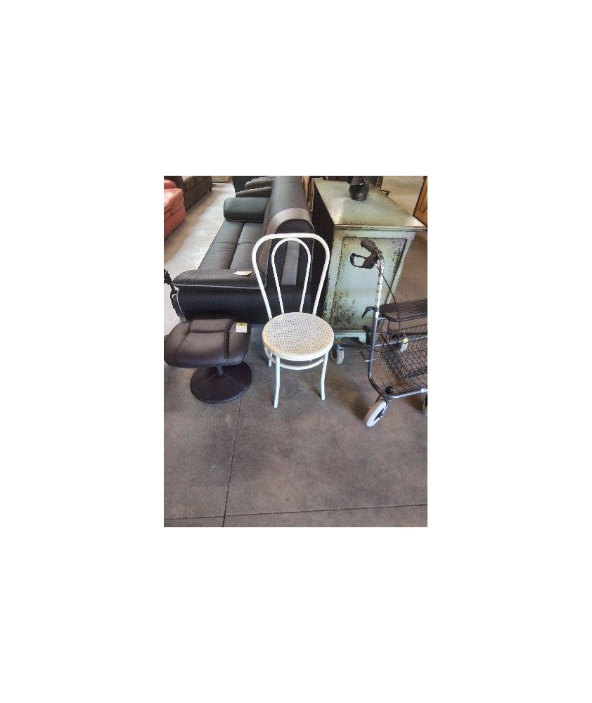 CHAISE BISTROT PIÈTEMENT METAL BLANC 