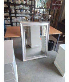 MIROIR MOULURÉ ARGENTÉ 