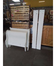 LIT BOIS BLANC AVEC SOMMIER A LATTES 90X190 