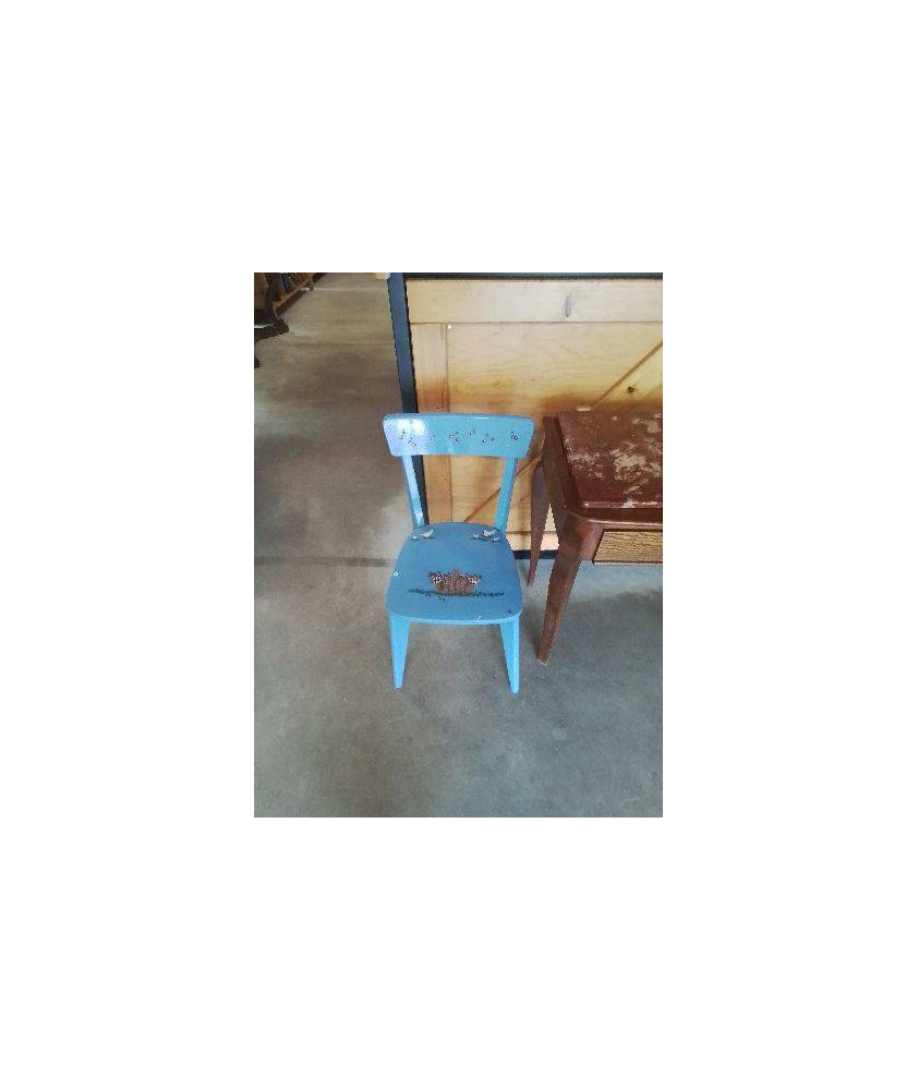 CHAISE BOIS BLEU AU CERISE ANNES 50