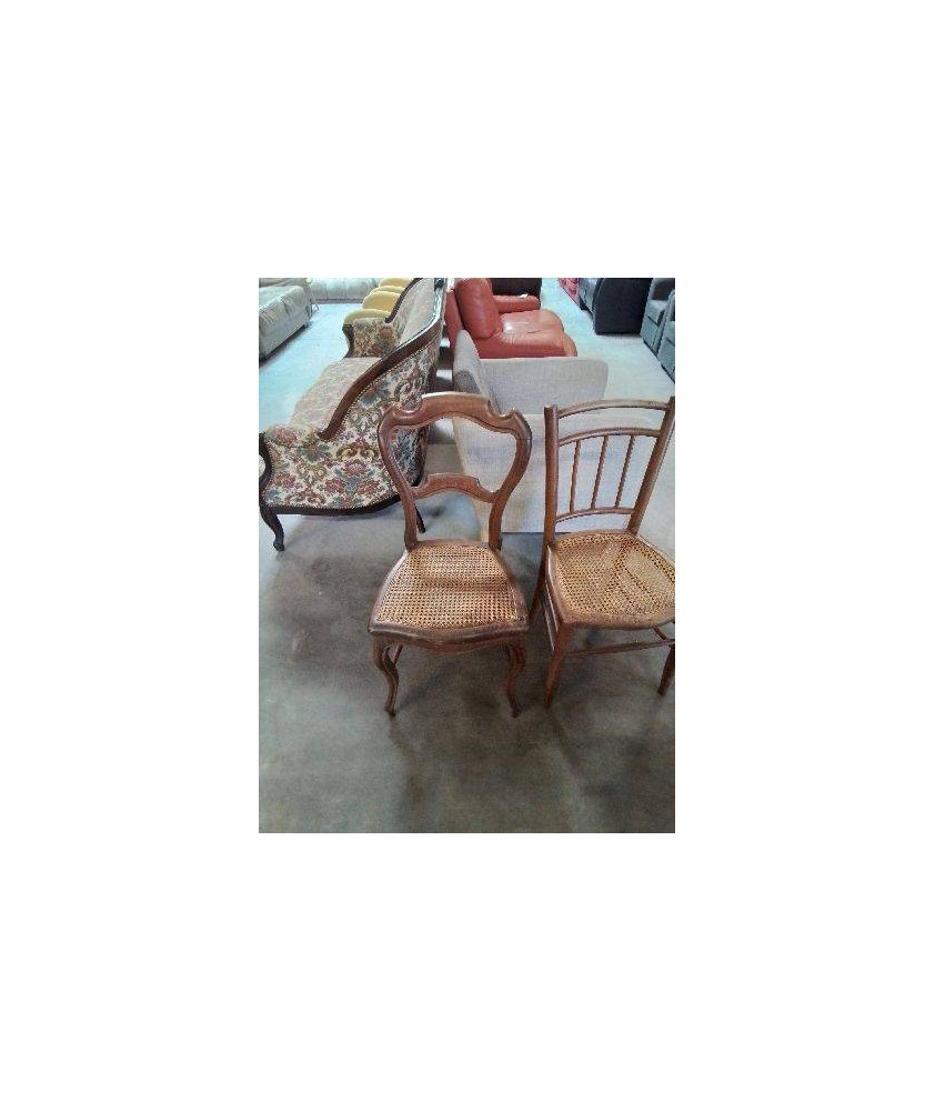 CHAISE NAPOLÉON III BOIS CANNÉ DOSSIER CHANTOURNÉ 